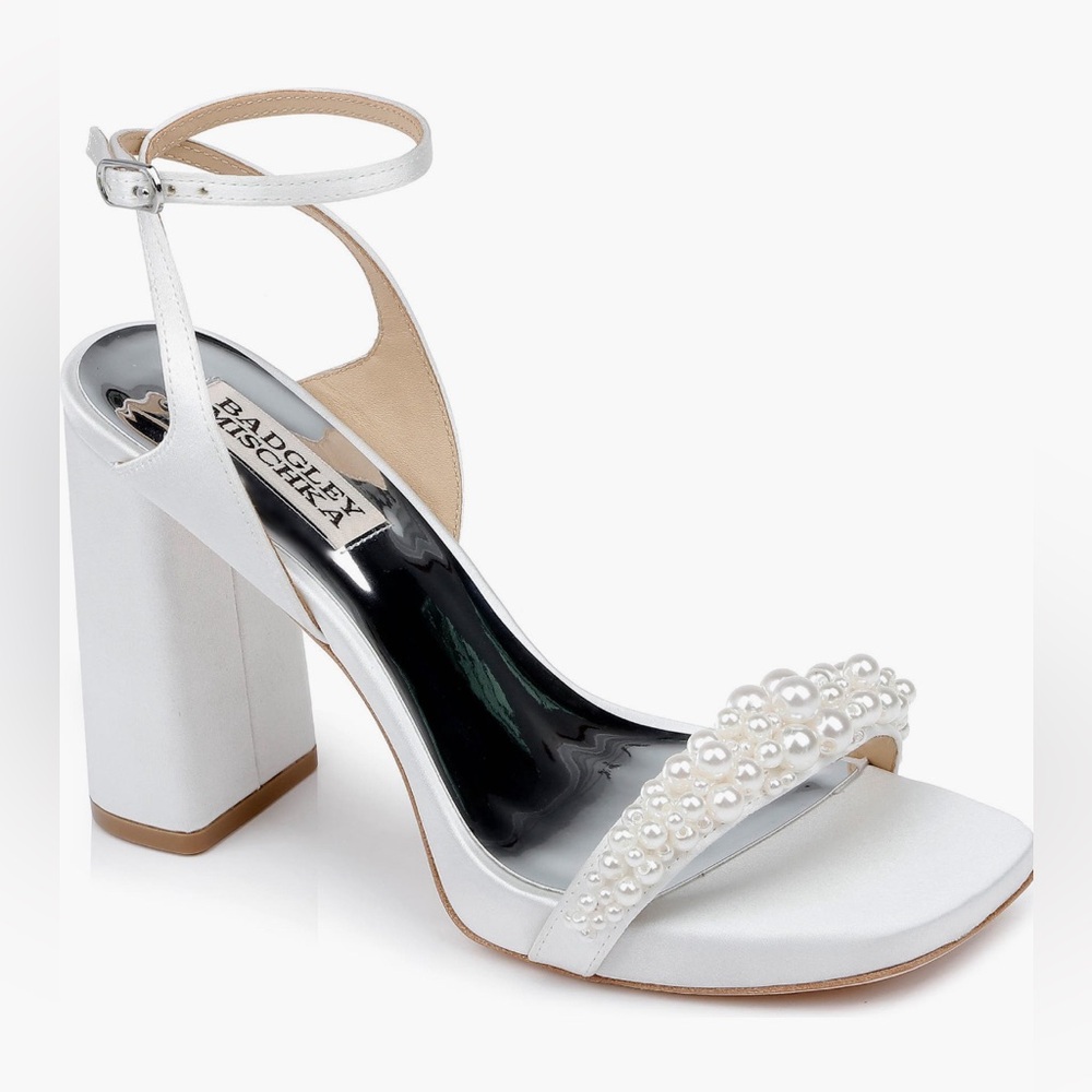 Badgley Mischka Calida Ankle Strap Satin Heel
